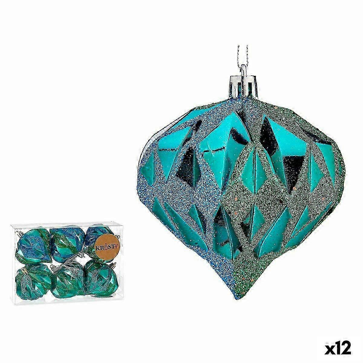 Weihnachtskugeln-Set Krist+ Blau Kunststoff Diamant (12 Stck)