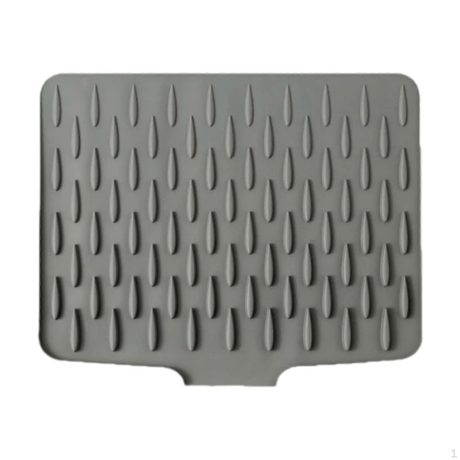 Dish Drying Mat Silicone Pad for Kitchen Surface with Drainage