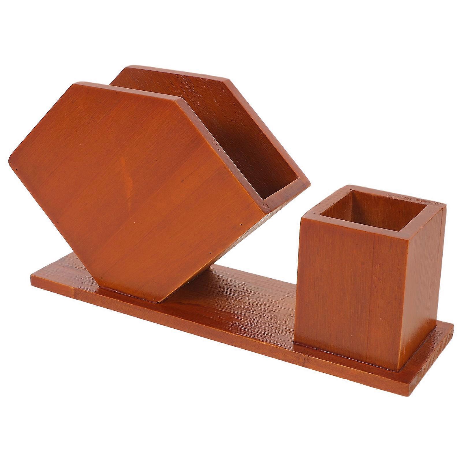 Wood Tissue Holder Napkin Holder for Tabletop with Multi-Compartment Design
