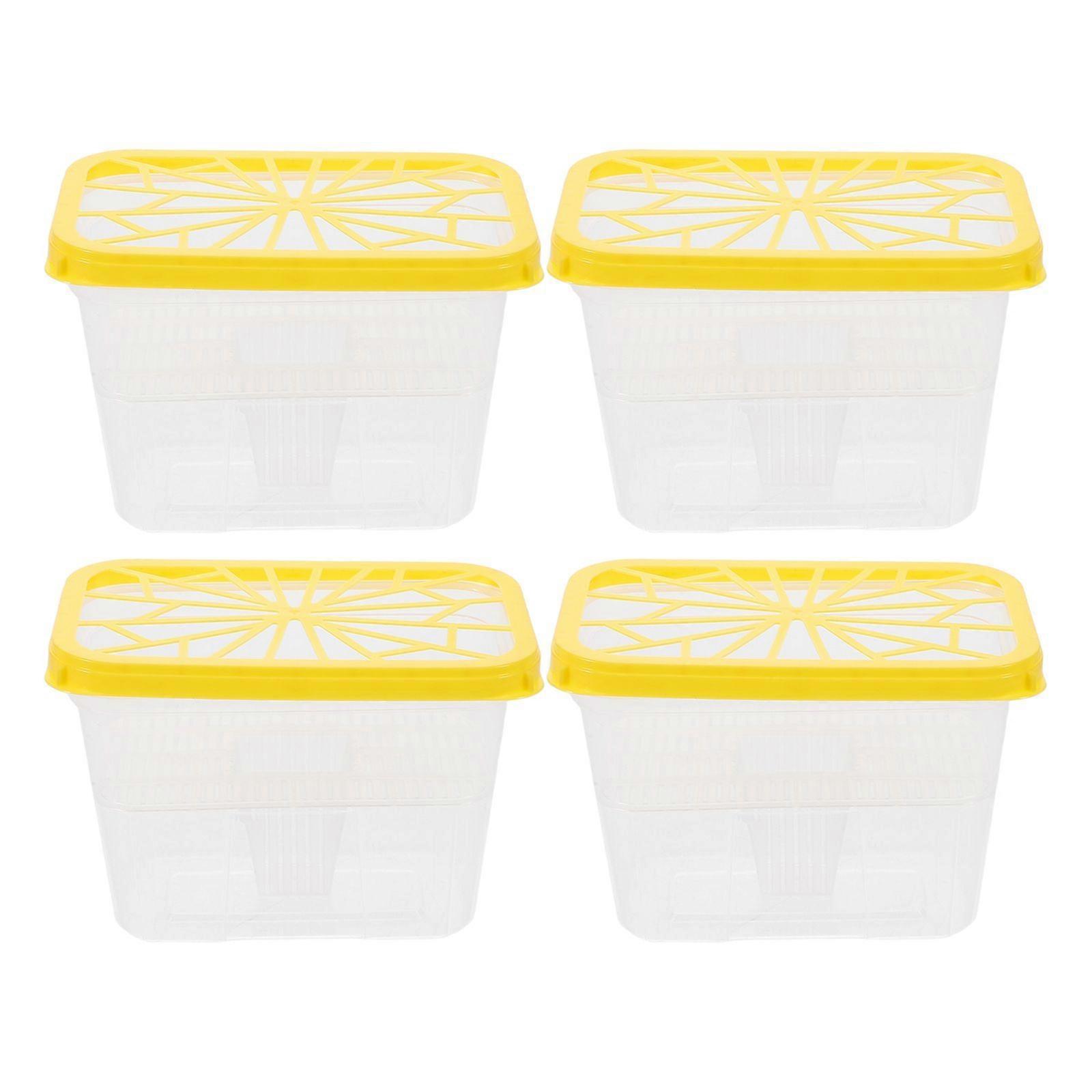 4pcs Moisture Absorber Box: Empty and Reusable Container - Plastic Water Absorbing Holder for Wardrobe and Cabinet - Home and Indoor Use