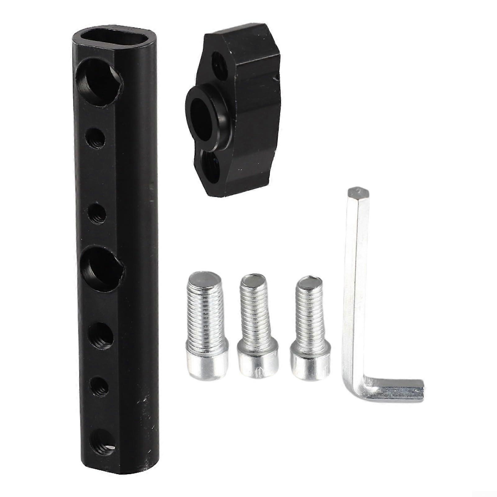 Motorcycle Mirror Bracket Adjustable Handlebar Mount for Rearview Mirror Post Aluminum Alloy Black