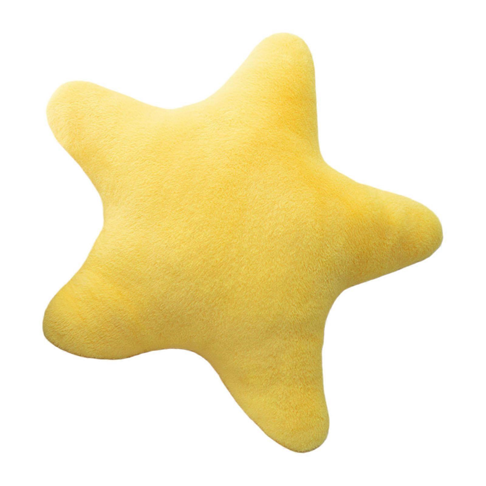 Modern Star Shape Throw Pillow Portable Comfortable Backrest Support 40cm Plush Cushion for Sofa Couch Decoration  Yellow