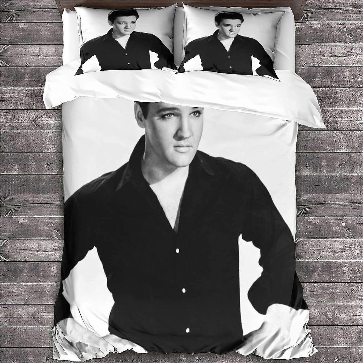 Elvis Presley Roupa de Cama Edredom Capa Rock 'n' Roll Estampa Colcha de Cama para Criança Cantor Adolescente Roupa de Cama Set com fronhas Duplo