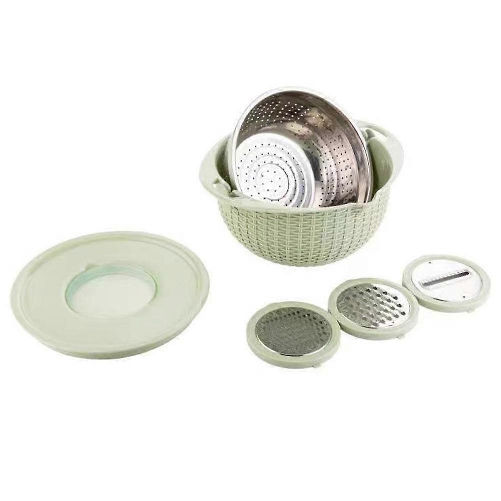 Mosiee Colander With Mixing Bowl Set Rotatable Colander Drain Basket With Lid Slicer