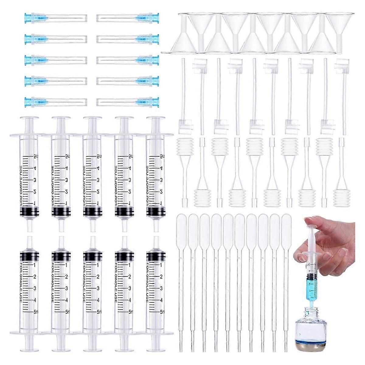 60 Pcs Perfume Refill Pump Tools, Plastic Clear Refillable Perfume Dispenser Transfer Kit, for Cosm