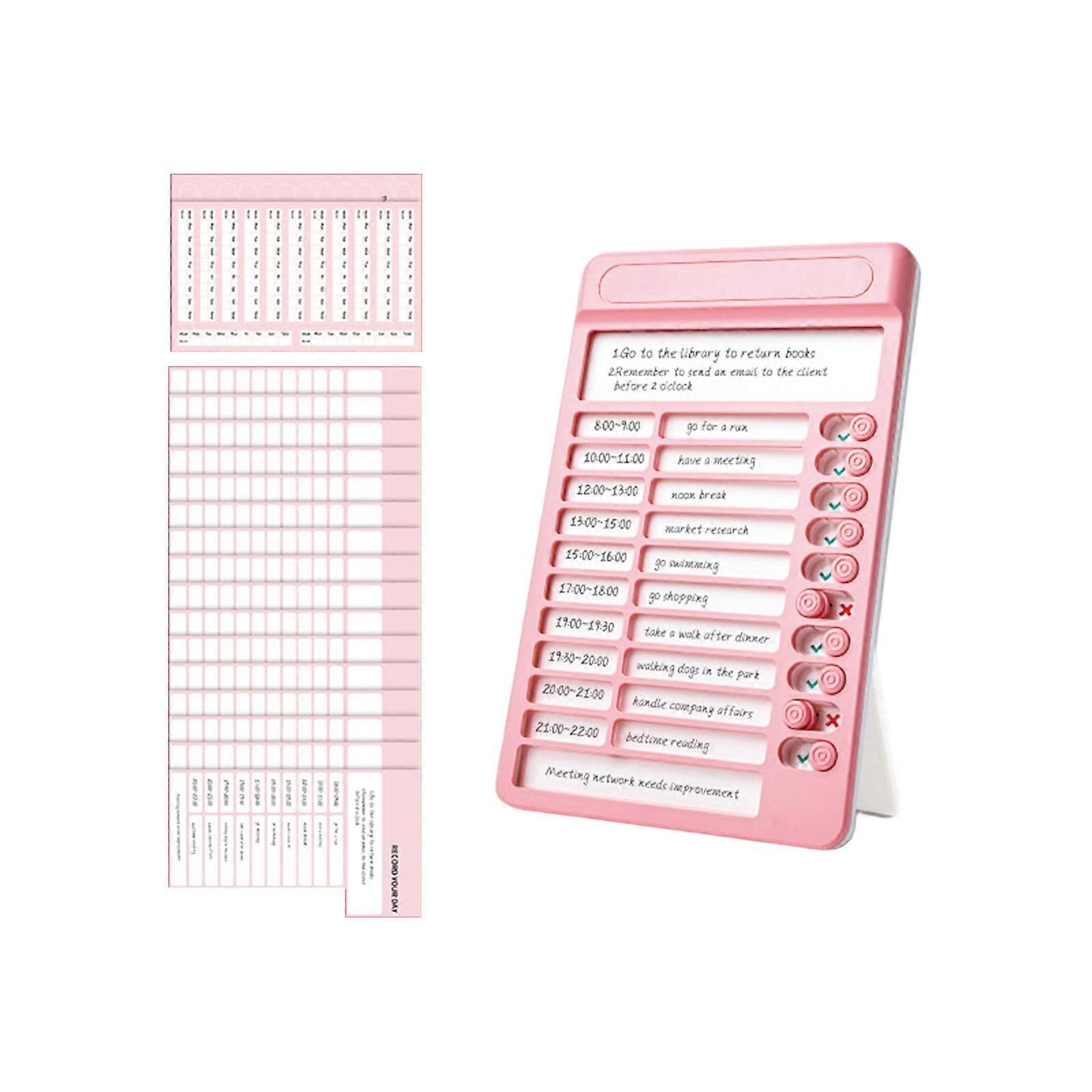 Daily Plan and Time Management Easy to Clean Task Management Board Planning Reminder List Board  Pink