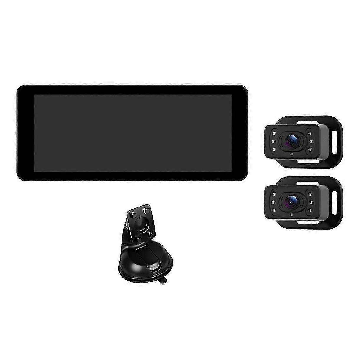 Baby Car Camera for 2Kids, 6.86Inch IPS Display with Dual Carseat Camera, Split Screen, HD 720P, Rear View Car Monitor