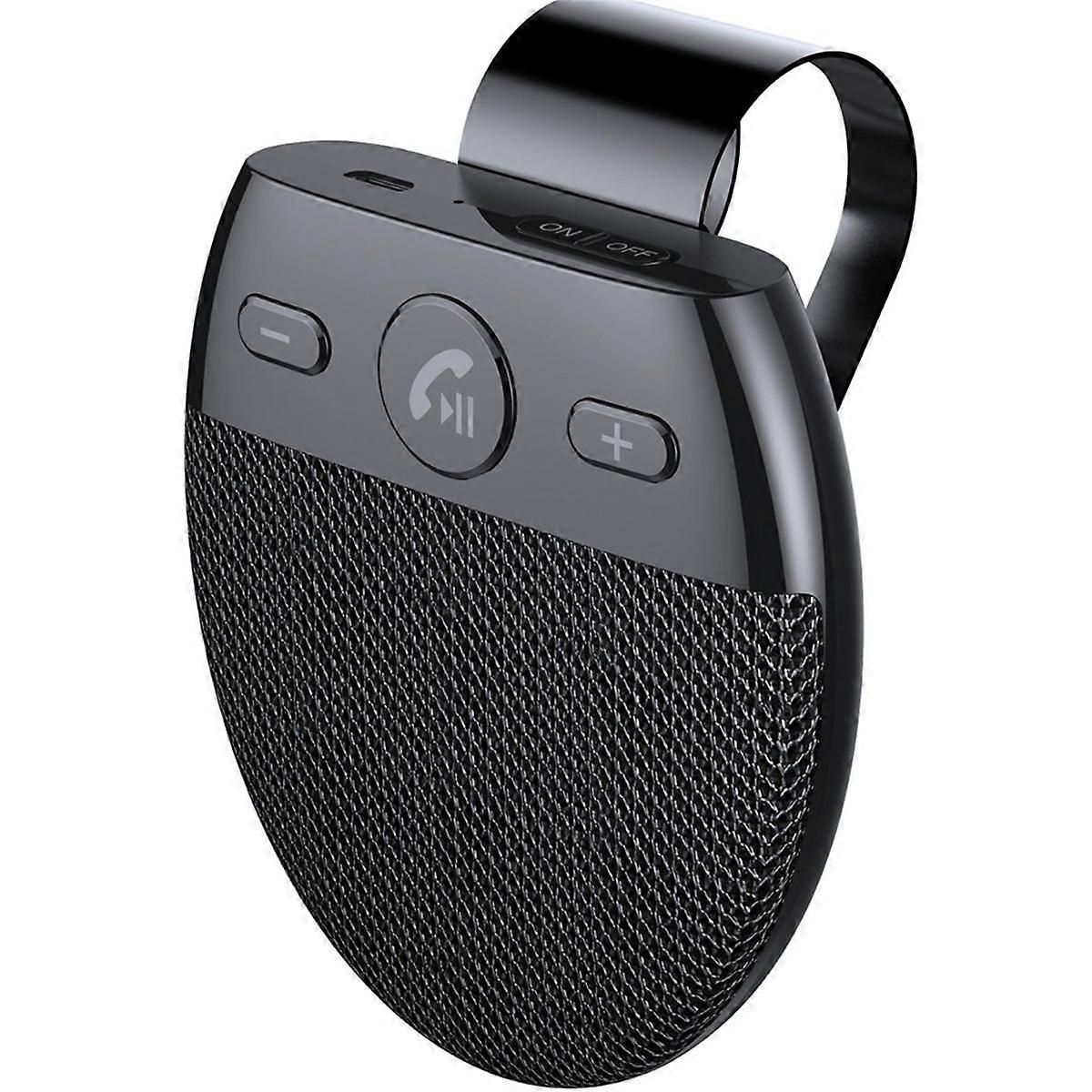 Bluetooth 5.0 Car Speakerphone Kit - Wireless Handsfree Sun Visor Music Player with Mic, Noise Reduc