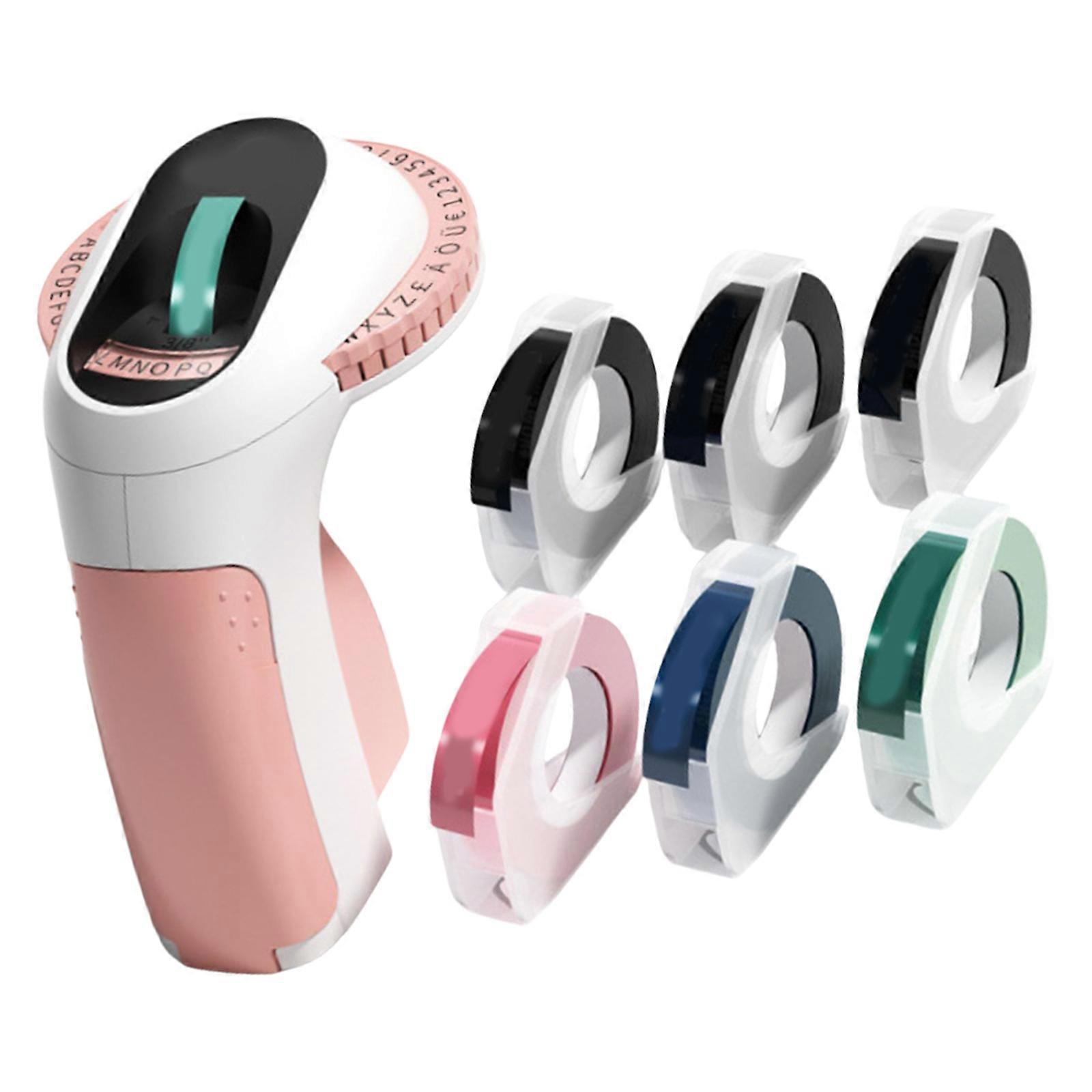 Household Embossing Label Maker With Tape Vintage Embossing Label Maker Manual Vintage Embossing Label Maker Embossing  Pink