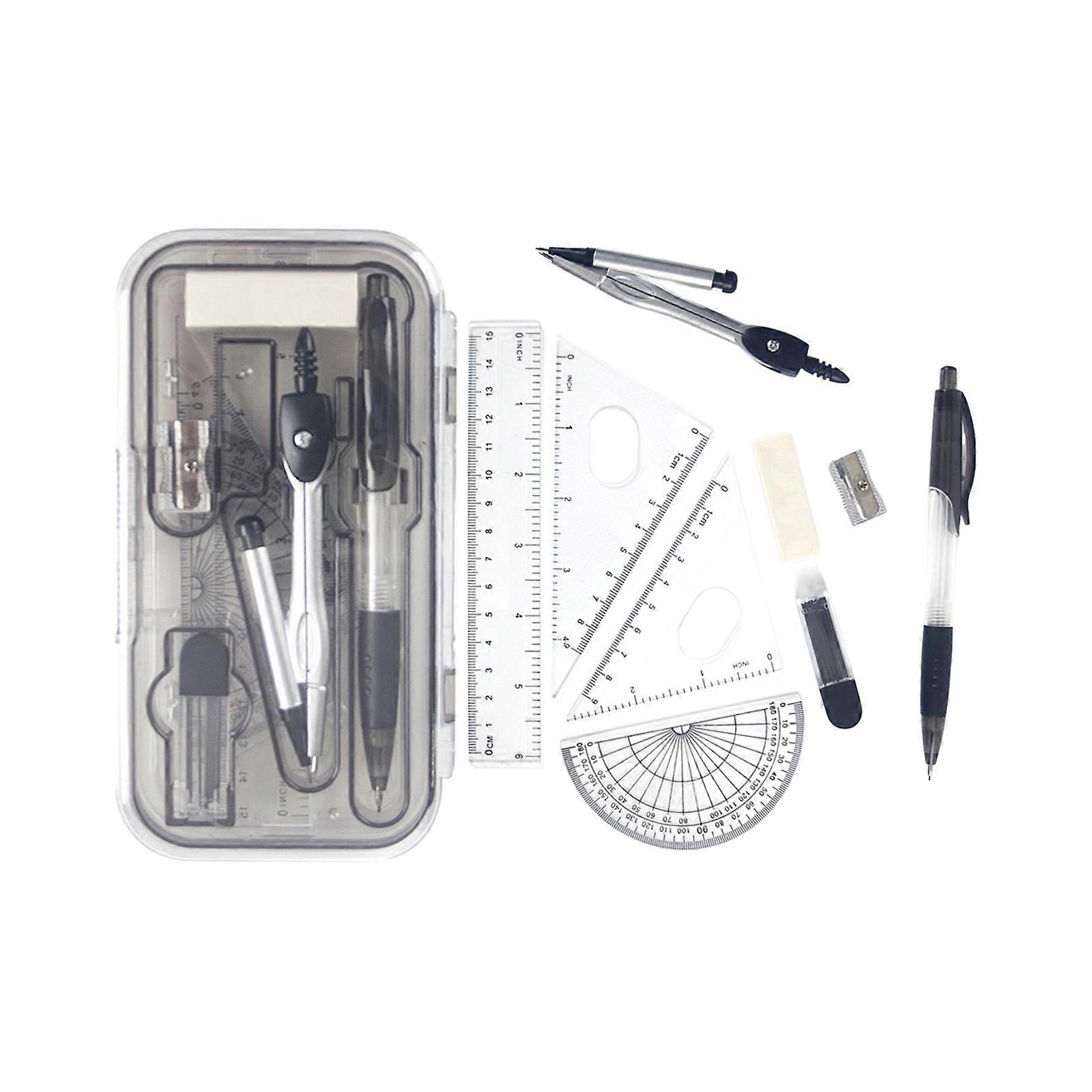 Professional Drafting Kits Featuring Precisions Compass Ruler Protractors And Portable Case For Students And Design Experts Multicolor