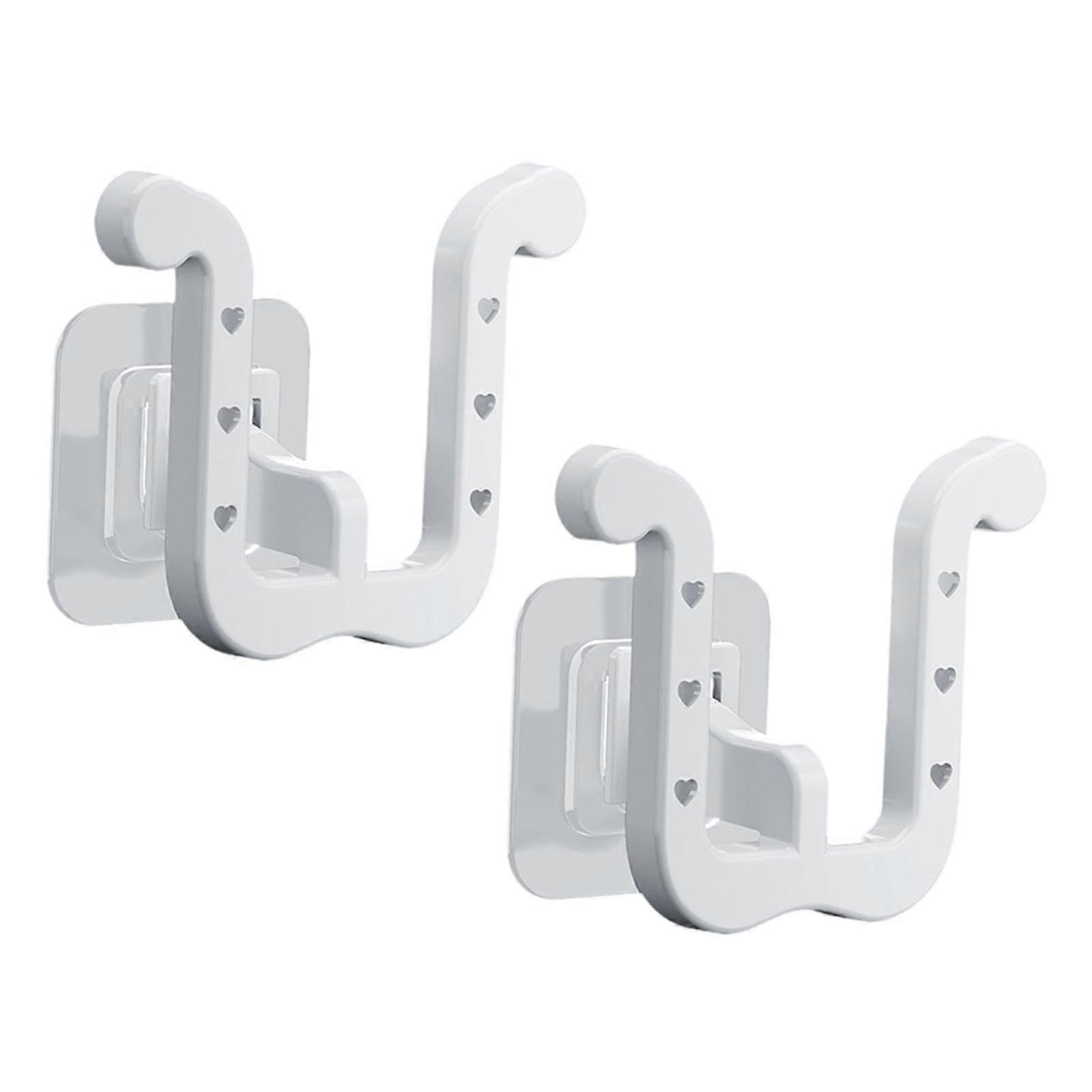 2 Pack Wall Mounted Shoe Rack U Shaped Sandal Holder with Drainage Shelf for Entryway, White