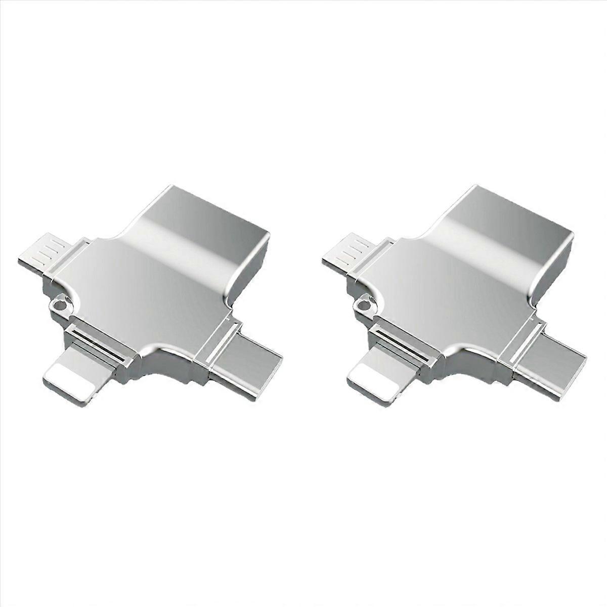 2X SD Card Reader Micro-Card Adapter 4 In 1 USB 3.0 Micro-SD to USB Cardreader USB for Interface OTG