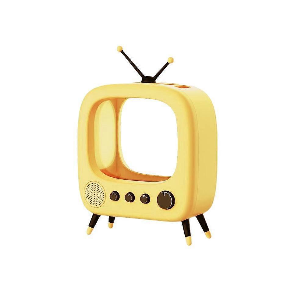 Retro TV Styled Fish Bowl with Adjustable Color Lighting Magnetic Suction Cover and Constant Temperature Heater for Small Fish