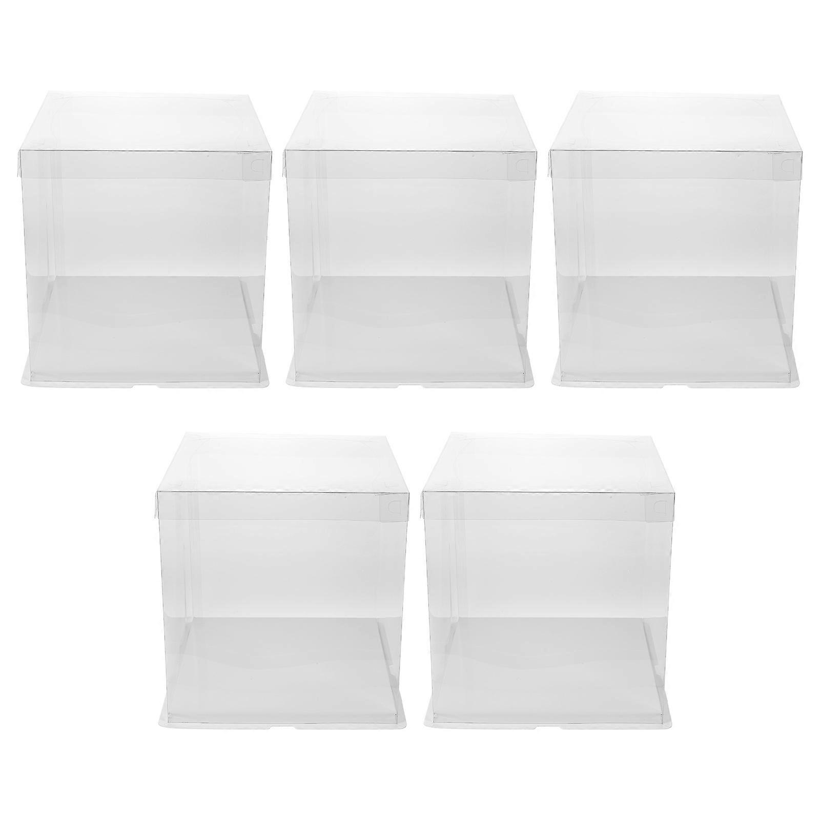 Transparent Cake Packaging Boxes for Cake Storage 5Pcs Plastic Organizer