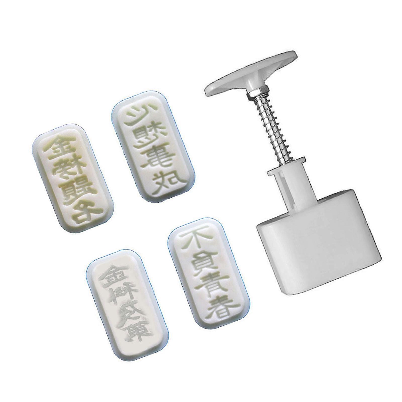 Easy to Use Mooncakes Molds Mooncakes Stamps Mungs Bean Cake Molds Blessing Shape Bakings Tool Perfect for Mooncakes Multicolor