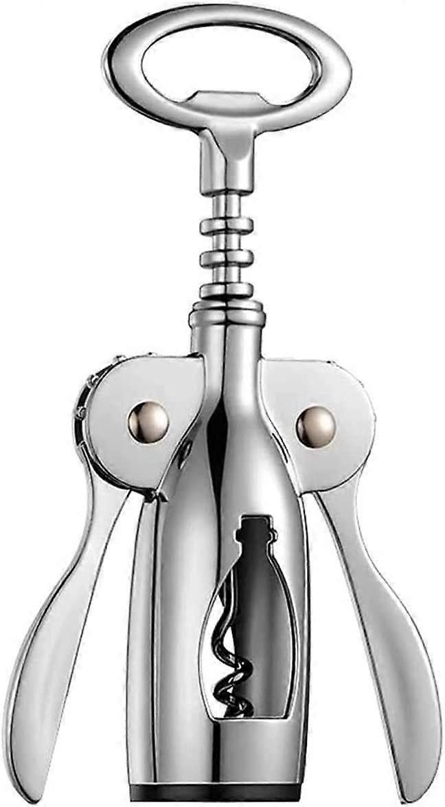 Zinc Alloy Wing Corkscrew Wine Bottle Opener with Smooth Cork Removal and Beer Cap Opener