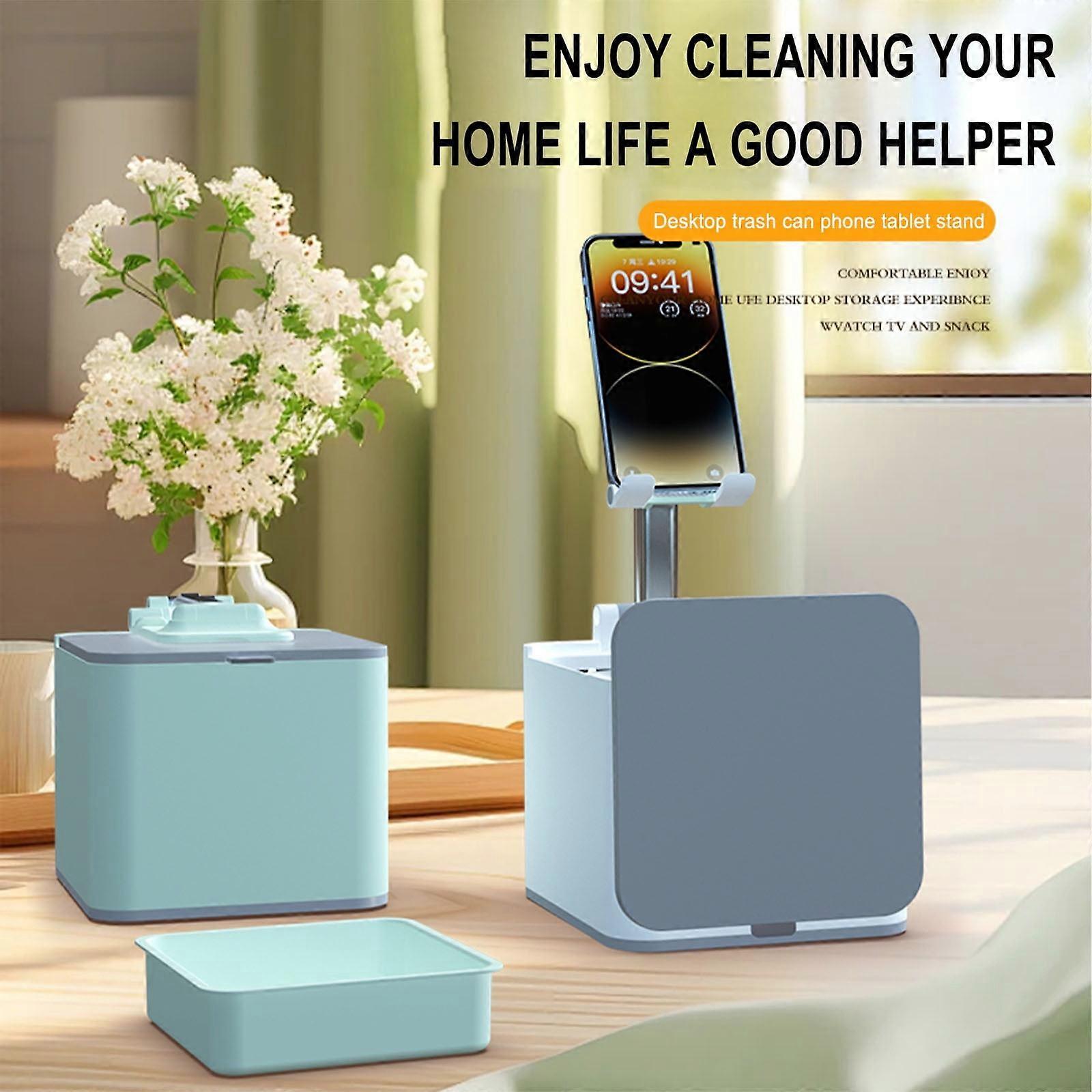 Folding Desktop Mobile Phone Plastic Storage Box Storage Box with Snacks Removable Convenient Trash Can Box, Phone Holder