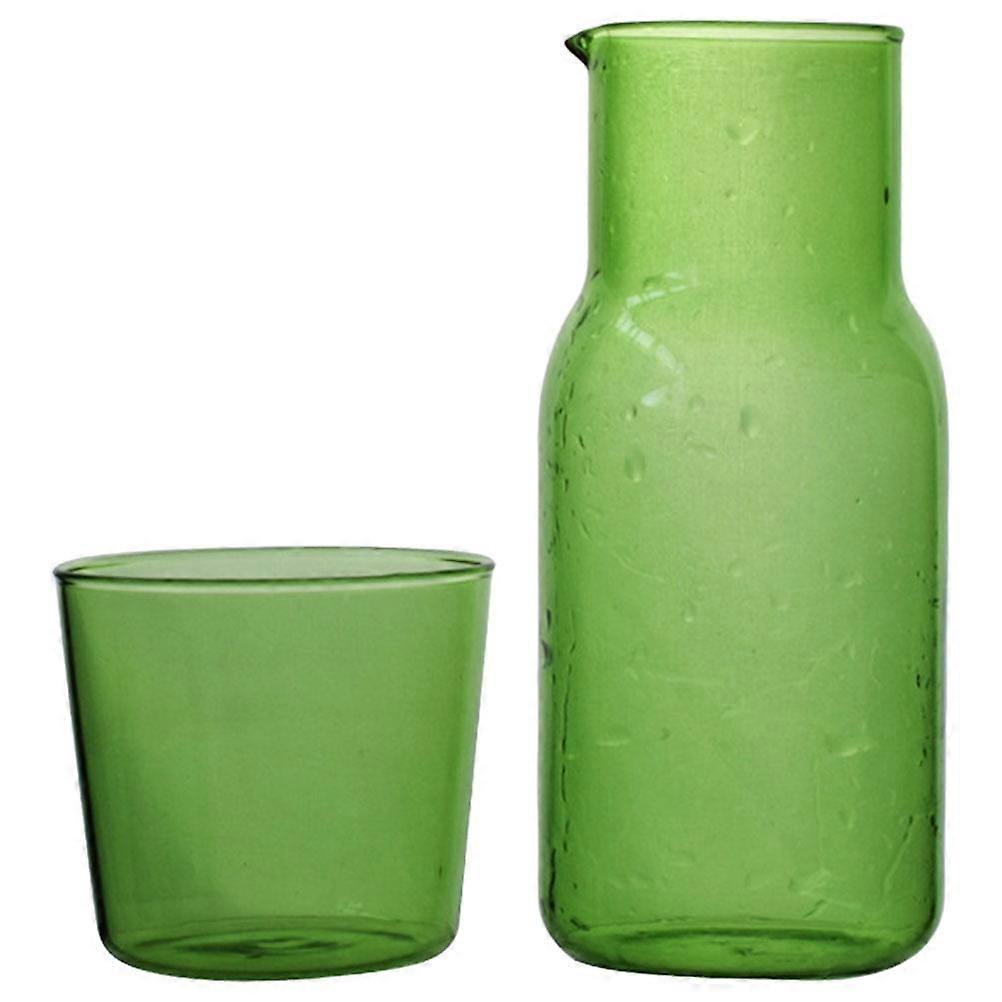 Transparent Glass Carafe Set Bedside Tabletop Water Jug Practical 1 Piece Multi Function Drinkware