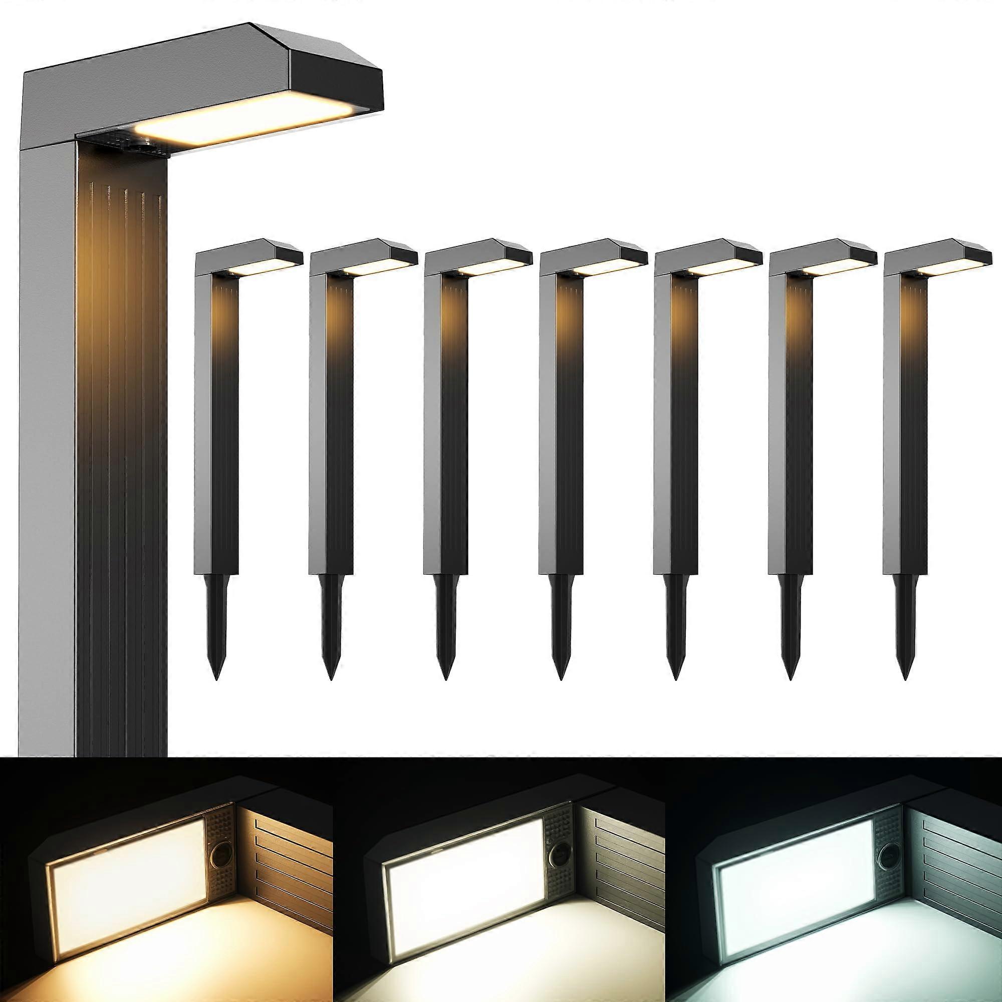 Solar Pathway Lights Outdoor with Motion Sensor, 3 Color Modes, Weather Resistant, 8Pack + 6Pack