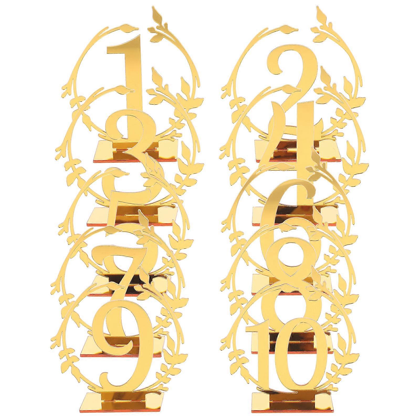 Golden Acrylic Table Numbers for Party Use Chic and Creative Pieces
