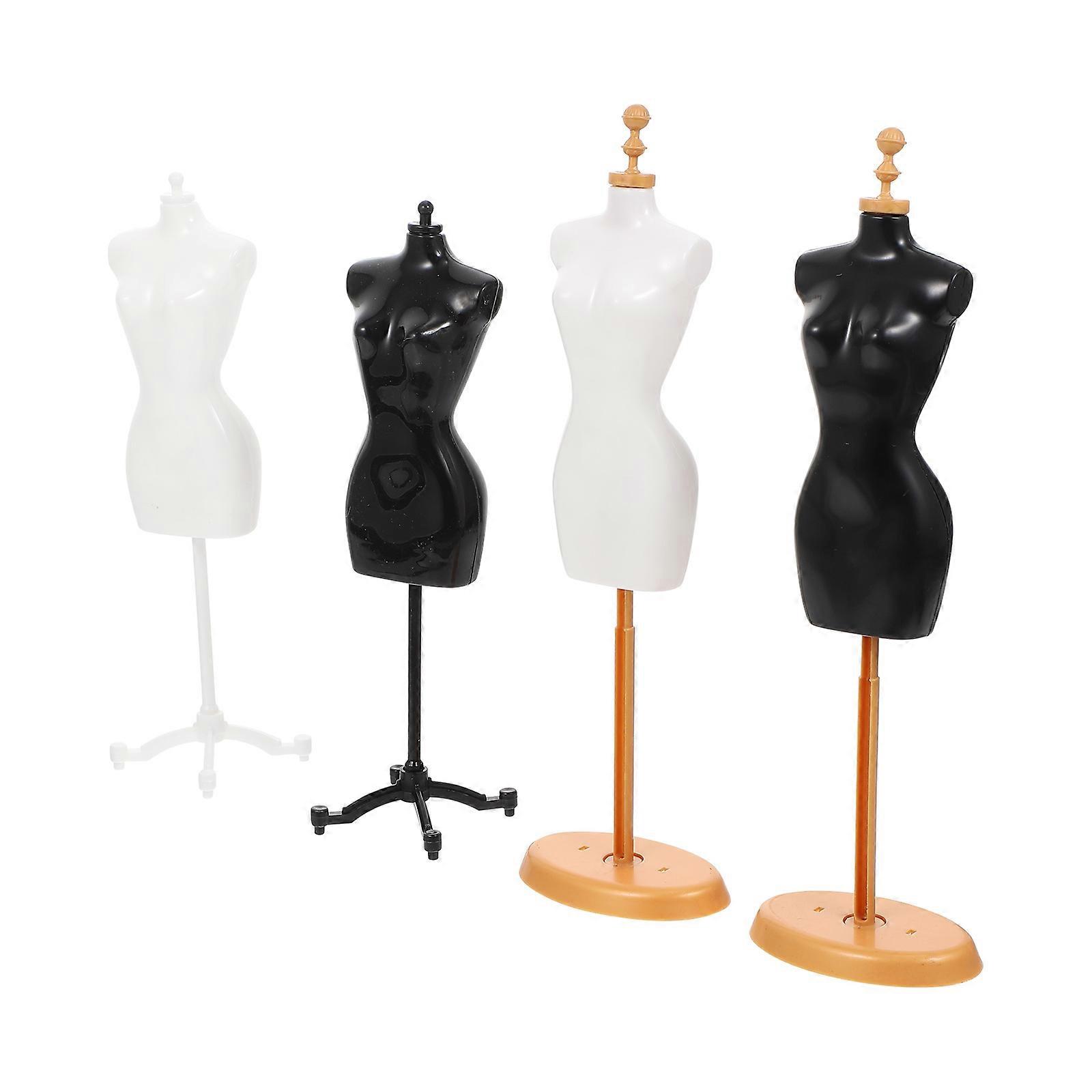 Doll Clothes Display Rack Plastic Stand for Displaying 4Pcs Mini Models