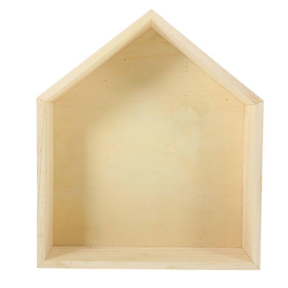 Solid Wood Floating Shelf Pentagon Shelf for Bedroom Wall Mount