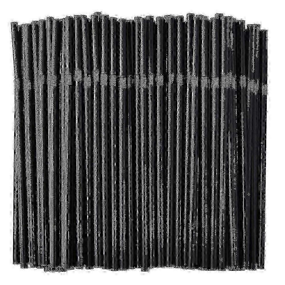 500pcs Bendy Disposable Black Plastic Drinking Straws 156