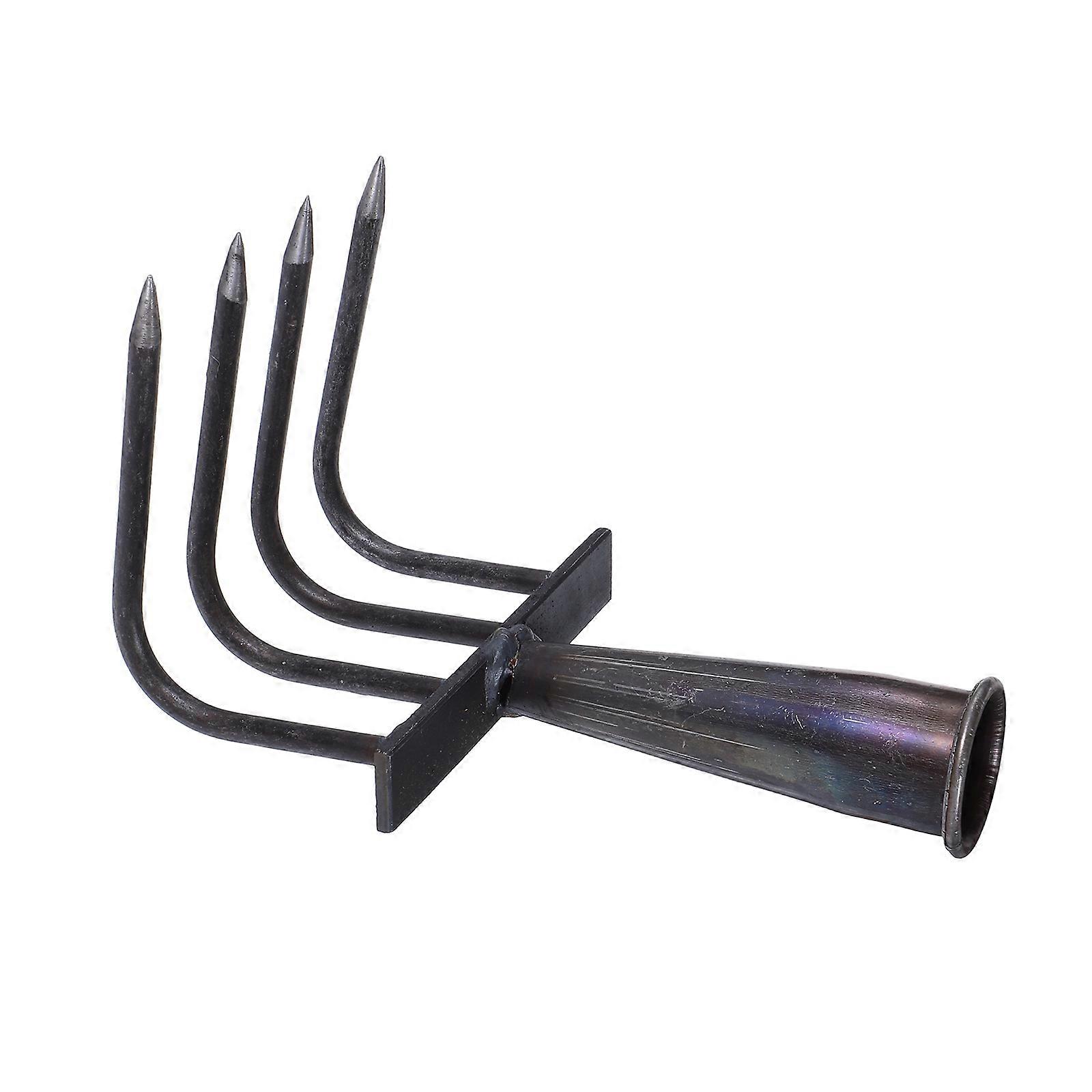 Metal Landscape Rake Head Replacement for Yard Use Grey Heavy Duty Tool