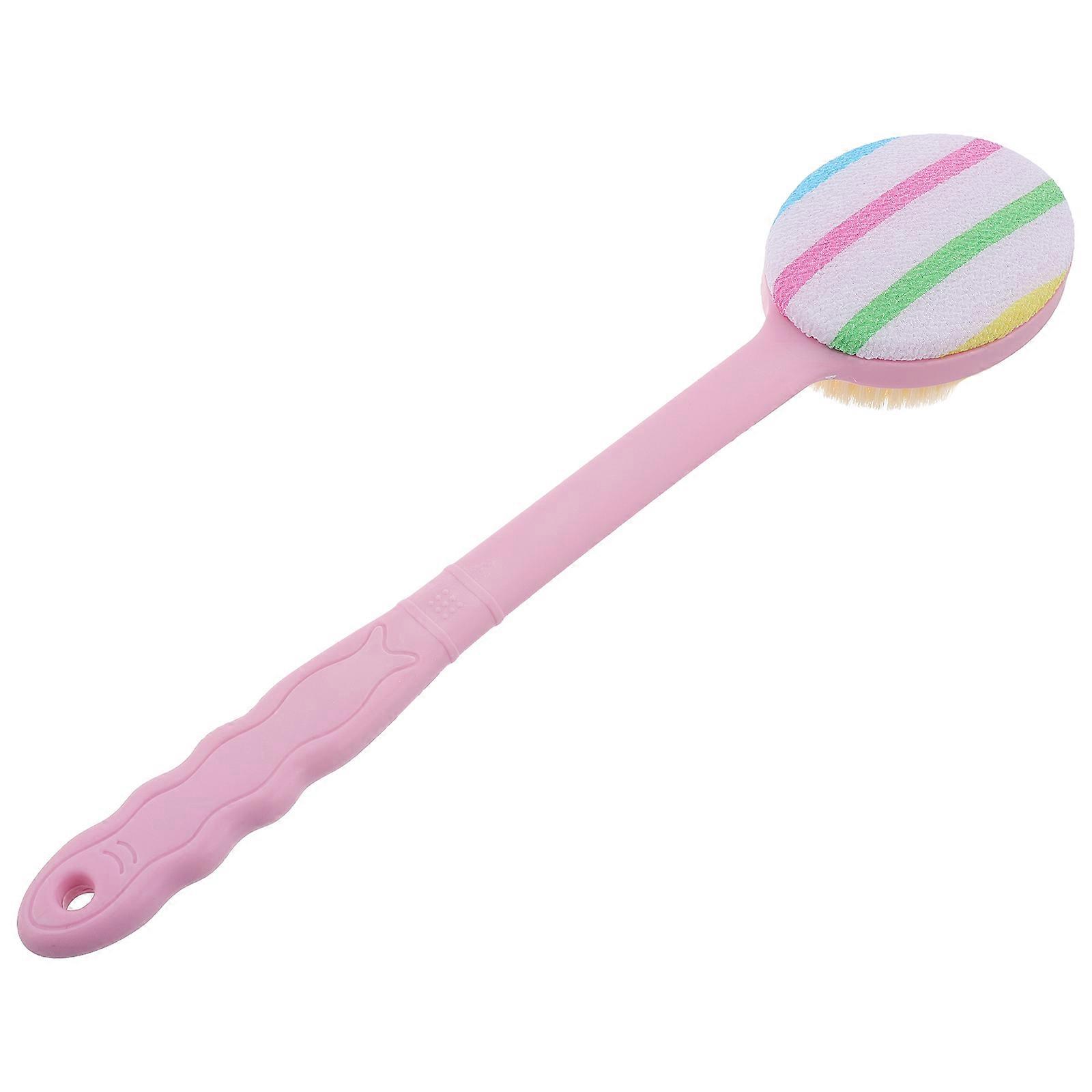 Shower Back Brush Soft Dual-Sided for Bathing Pink Design