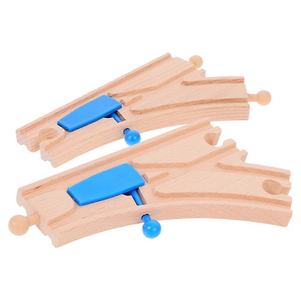 Wooden Train Track Accessories Switch Function for Toddler Train Set 8Pcs
