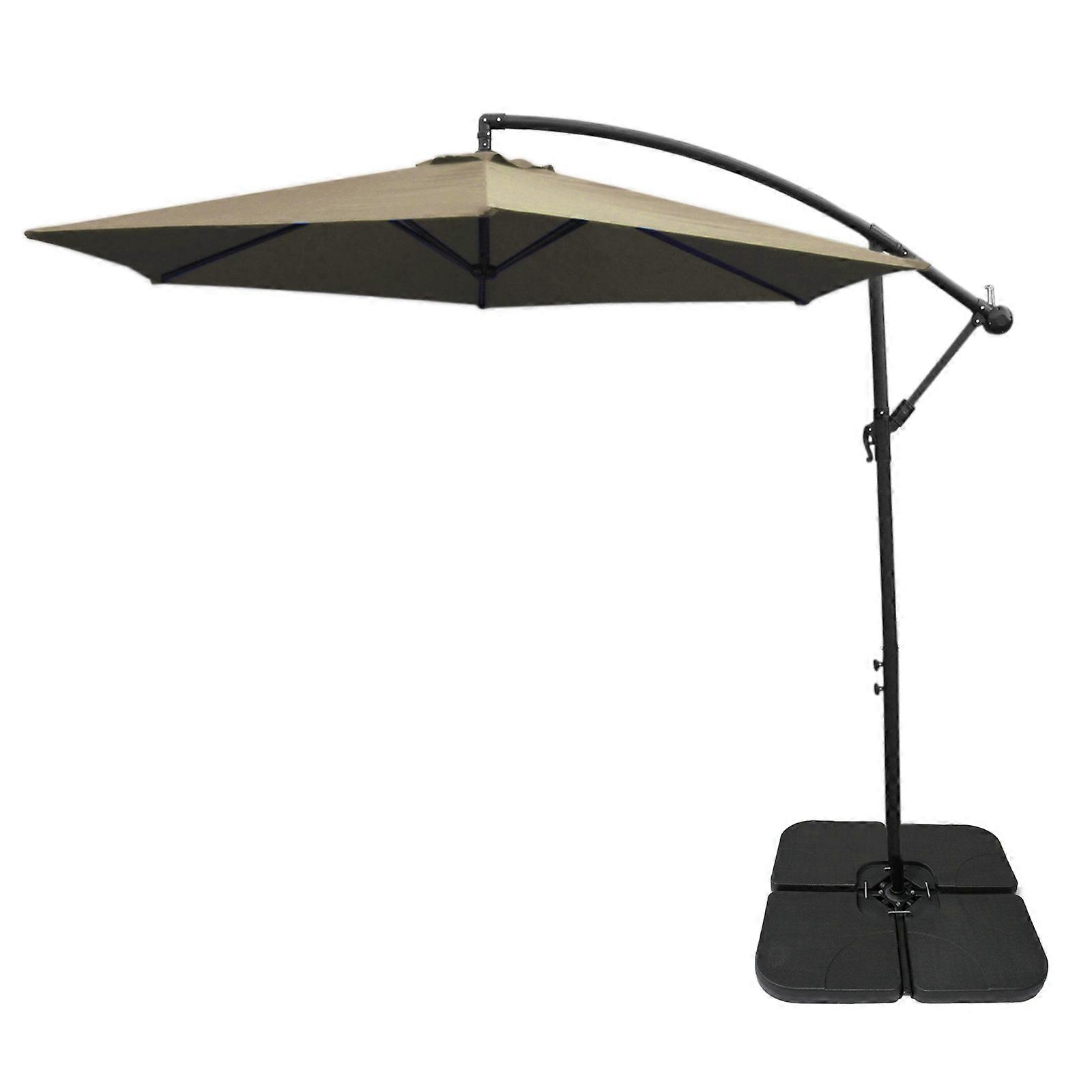 Beige Cantilever Parasol & Square Base
