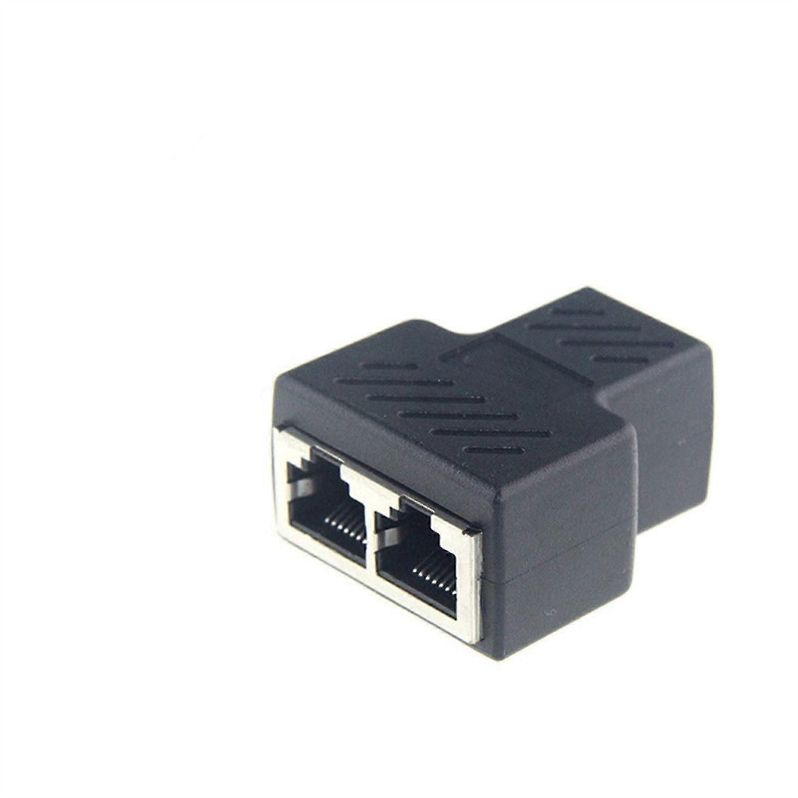 RJ45 Coupler Splitter Adapter Female 1 To 2 Port Ethernet Coupler Supports Two Devices