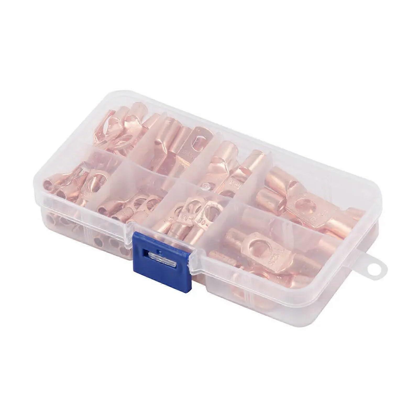 60 PCS Copper Cable Lug Ring Terminals Kit SC625 Wire Crimp Connector Set for Secure Wiring