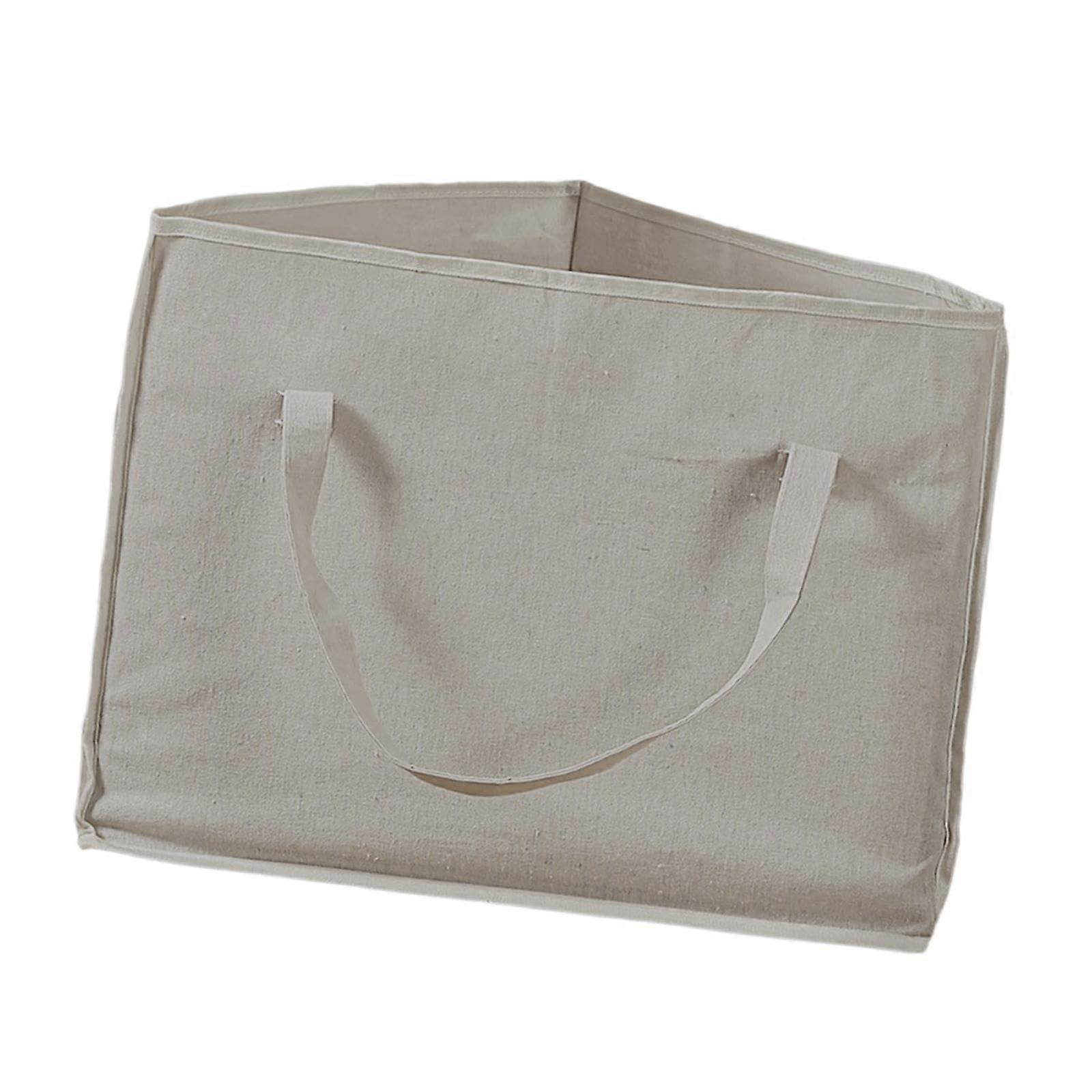 Foldable Waterproof Canvas Hanger Storage Bag with Handle for Wardrobe and Laundry Room, Gray