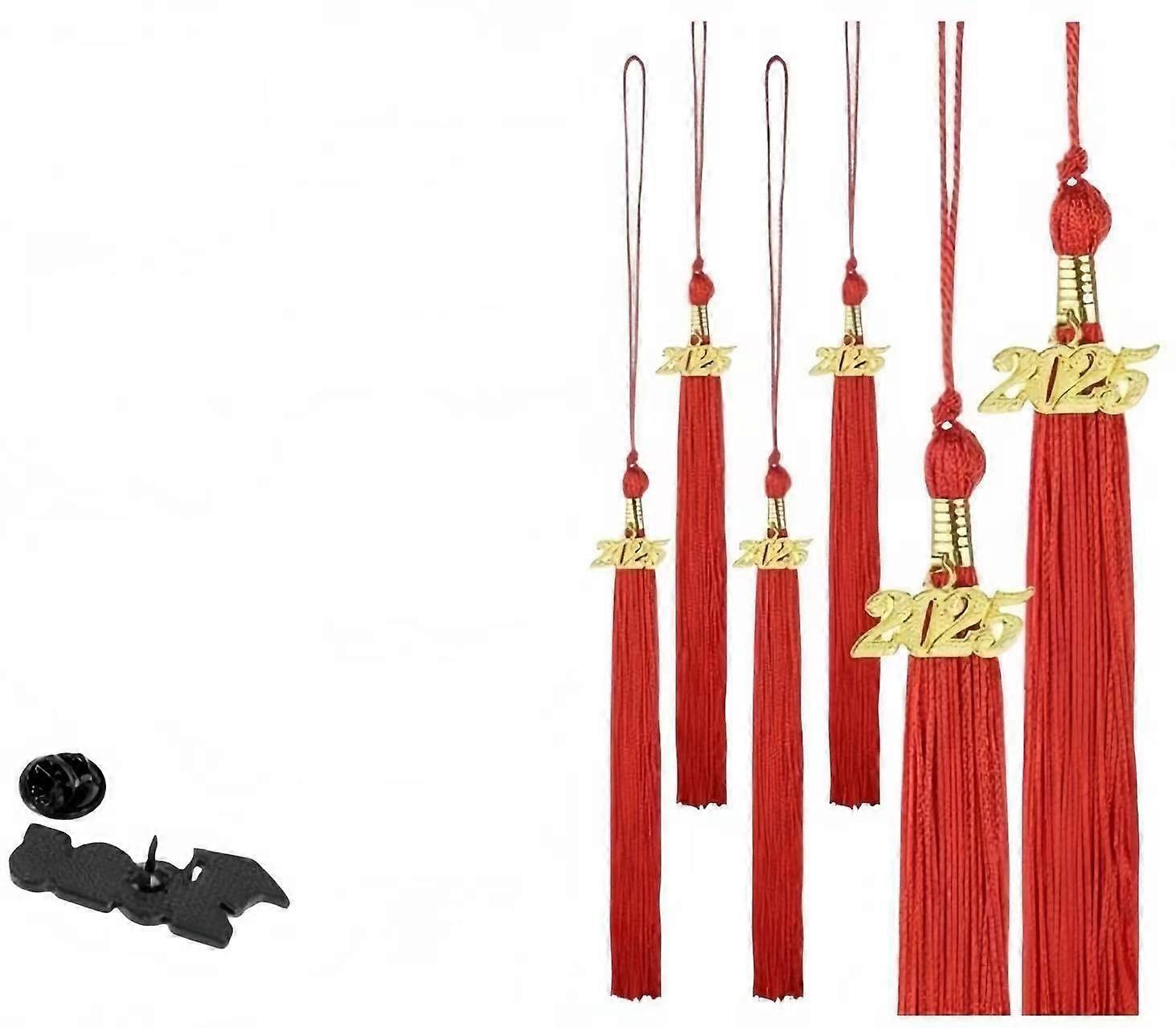 12Pcs Graduation Cap Tassel with 2025 Year Charm, Gold and MultiColor Set for Ceremony Decorations