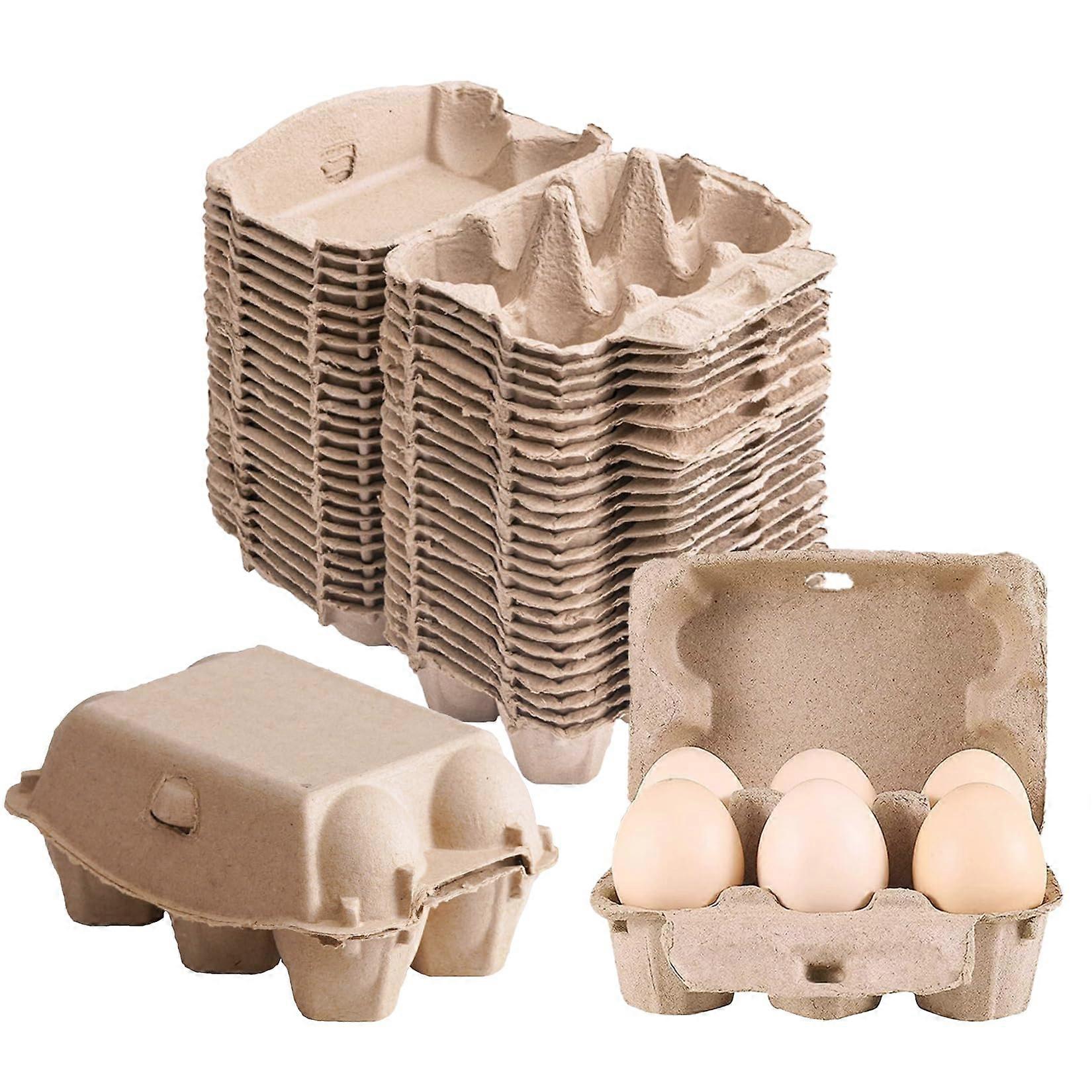 30 Pack Reusable 6 Count Egg Cartons, EcoFriendly Pulp Egg Storage for Farm and Kitchen