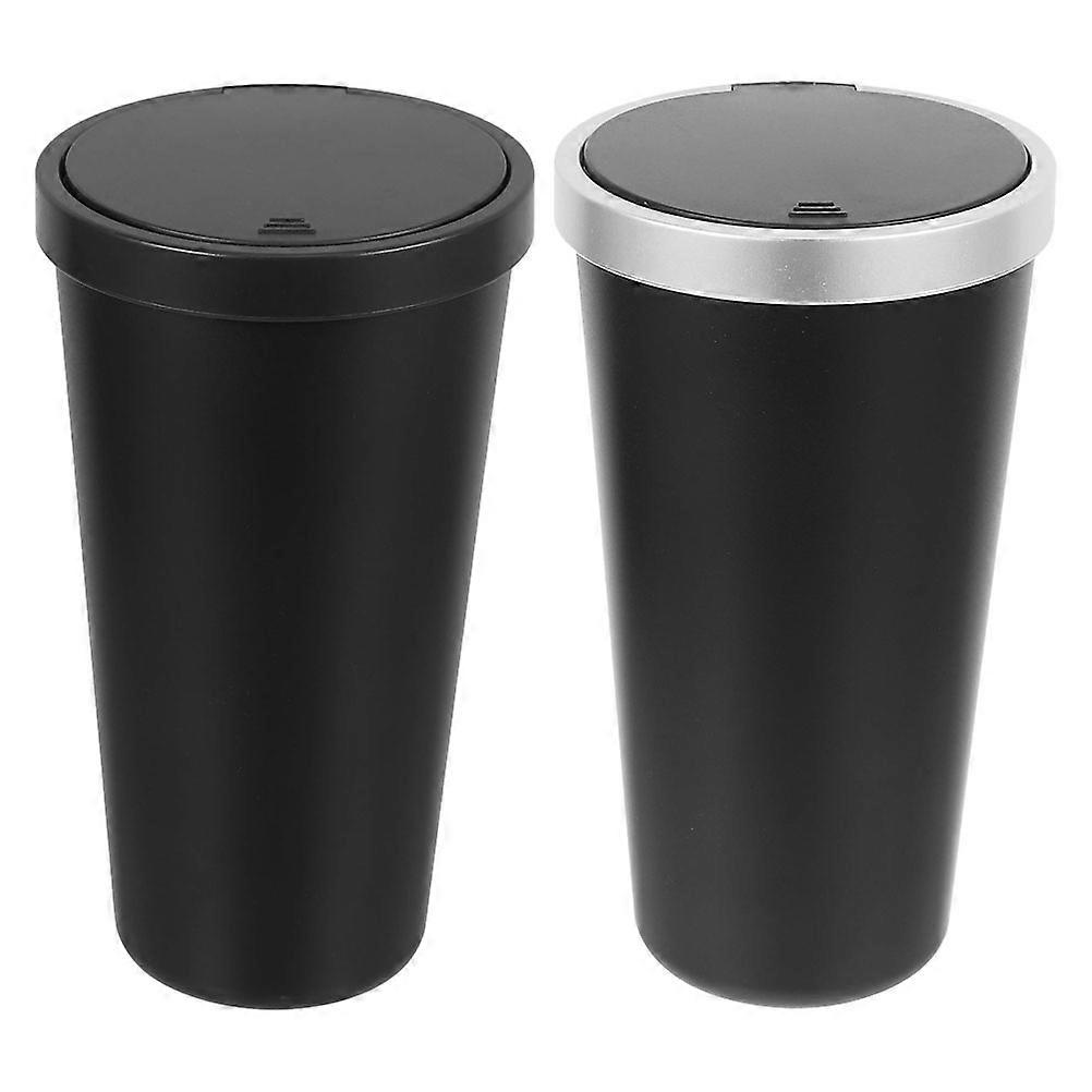 Portable Car Trash Can with Lid Mini Trash Bin for Car 2Pcs Set