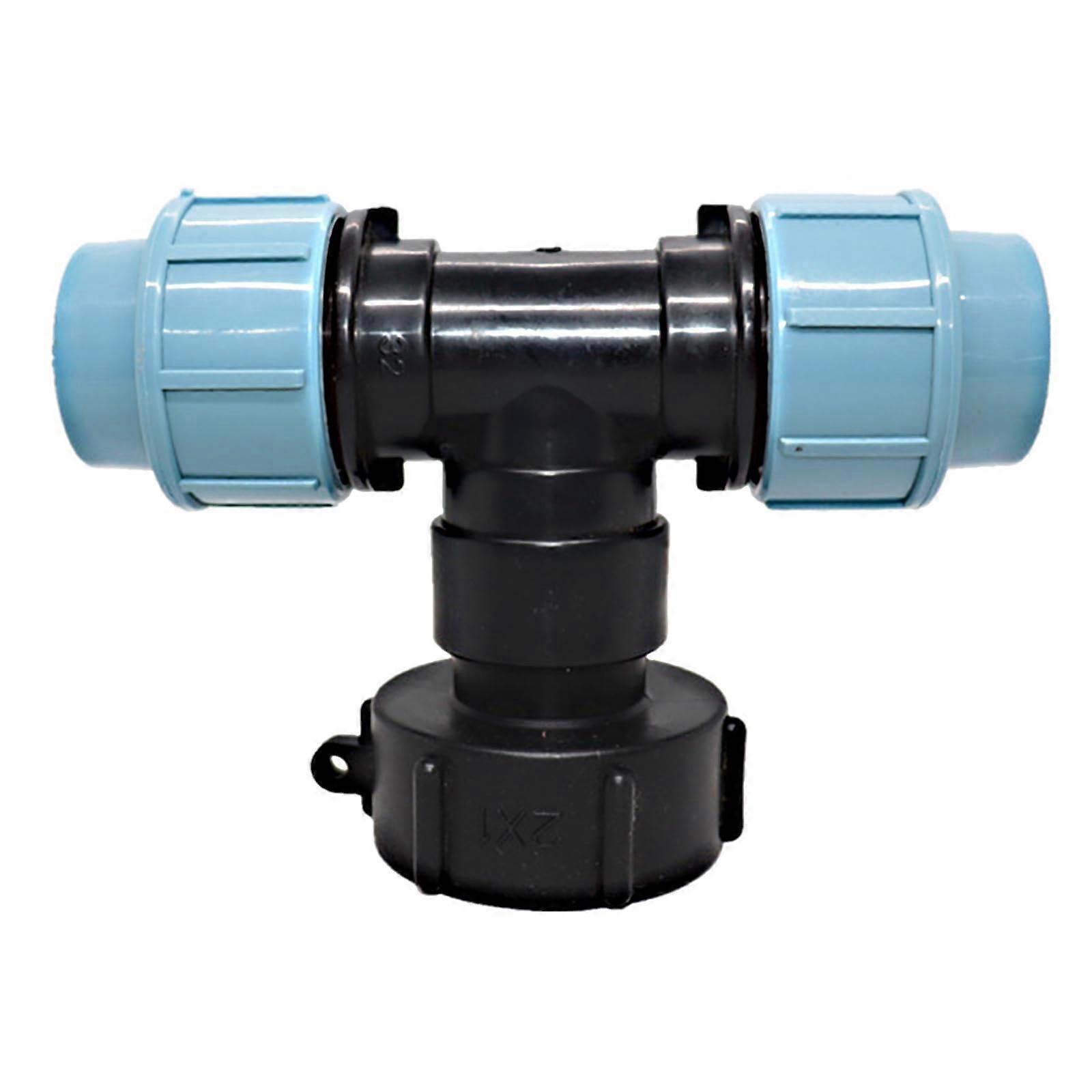 IBC Tank Adapter S60x6 Thread 32mm Tee Durable Plastic Garden Hose Connector