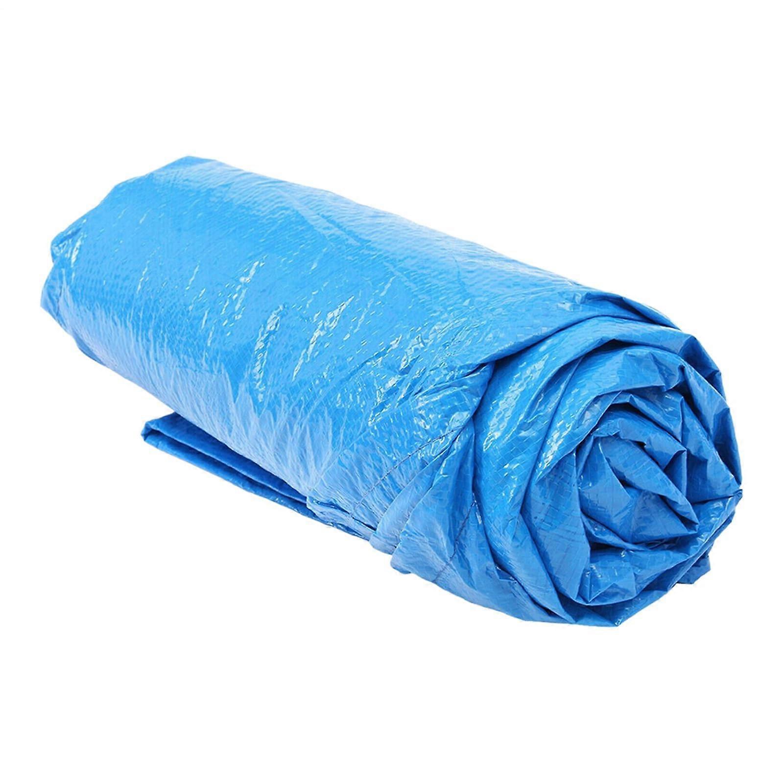 Round Pool Cover 224cm Waterproof Dustproof Outdoor Swimming Pool Protector with Drawstring Fit