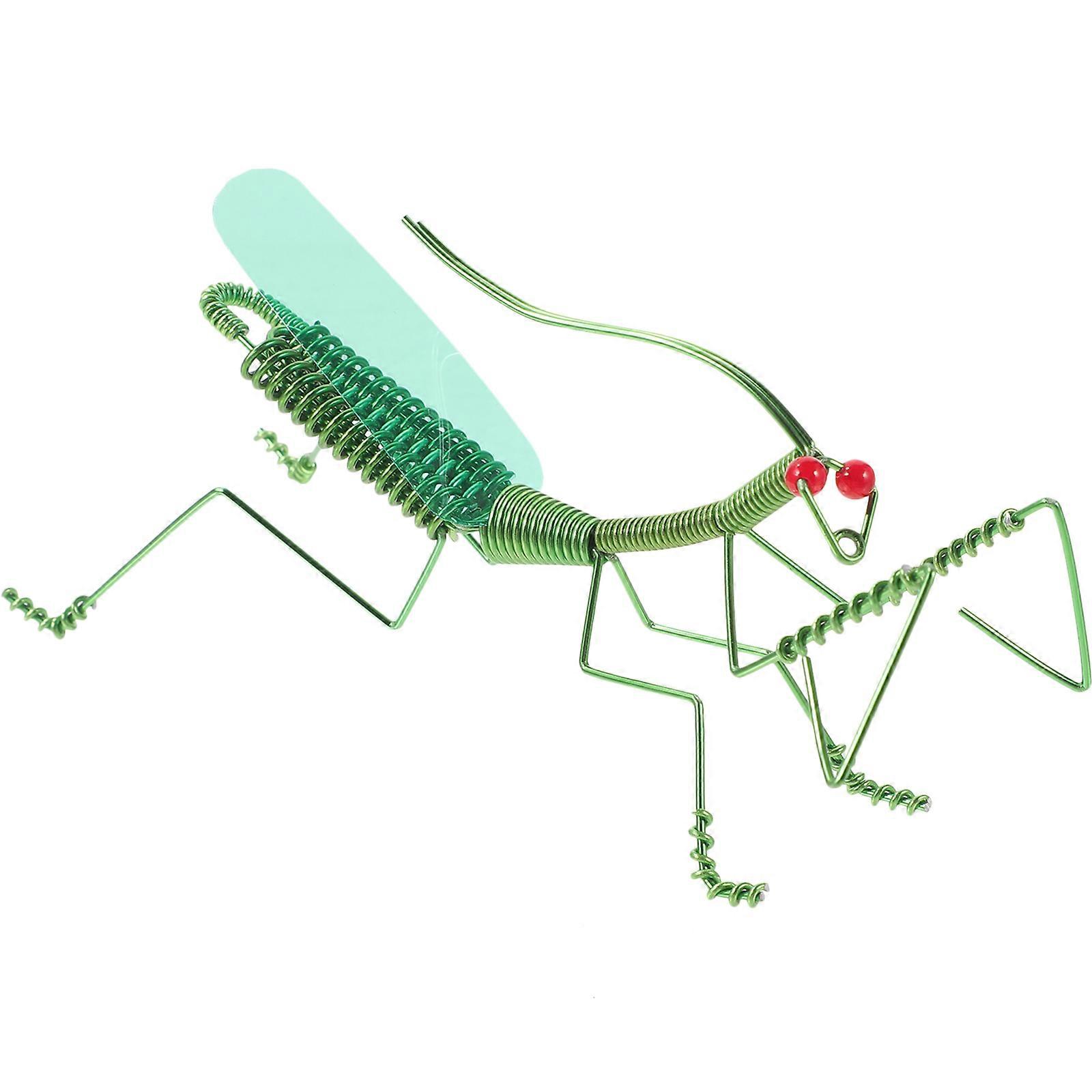 Handmade Aluminum Wire Mantis Craft Statue for Decor