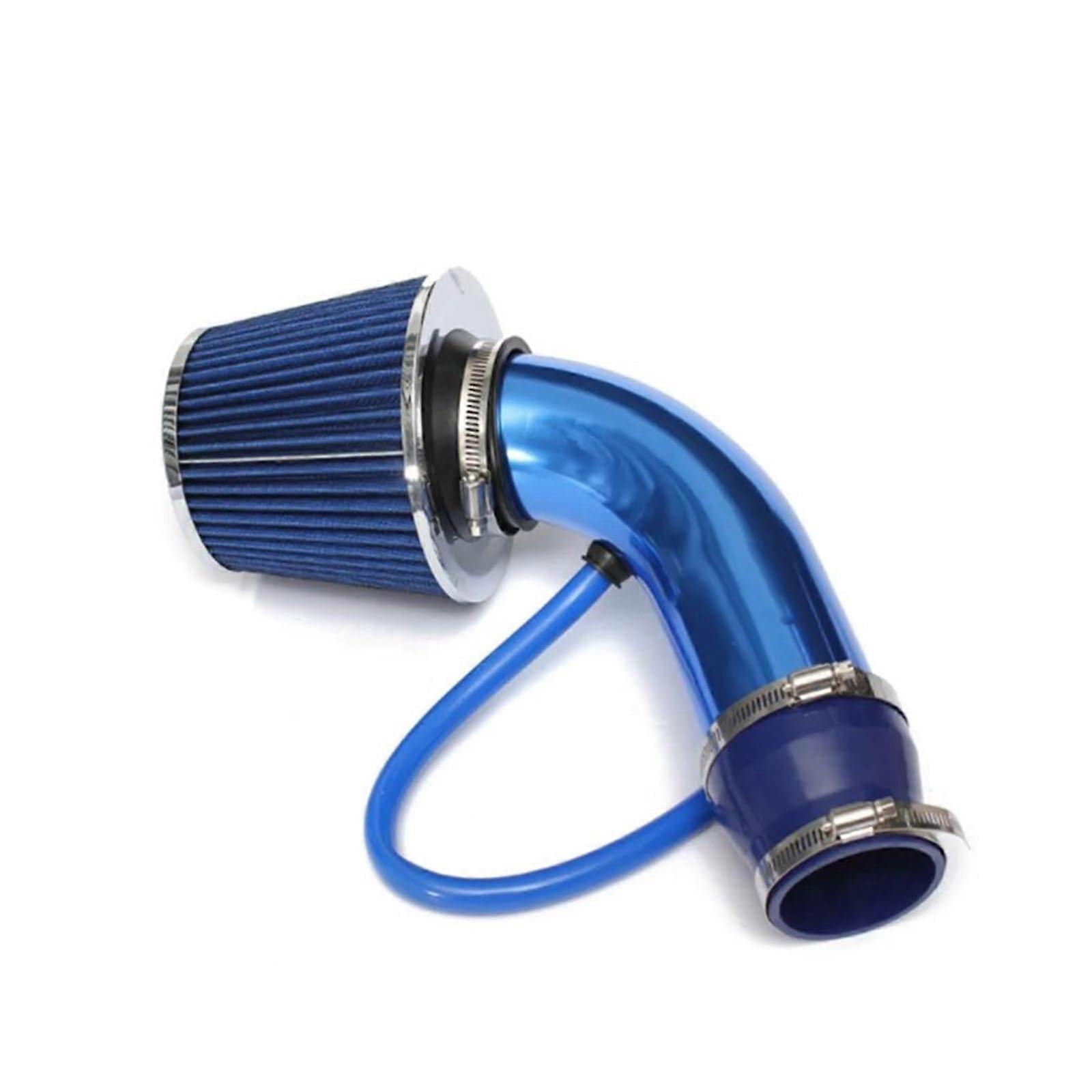 Cold Air Intake Kit with  Flow Performance Air Filter Cone and Universal Flexible Hose Blue