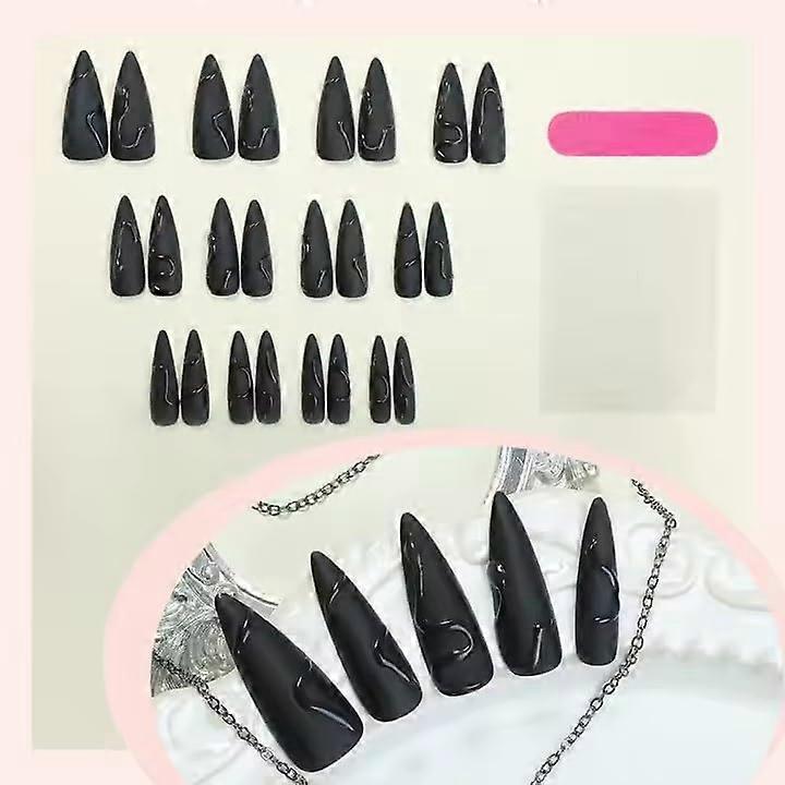 48pcs Square Cat Eye Press On Nails Gradient Full Cover Acrylic Tips Reusable Medium Set