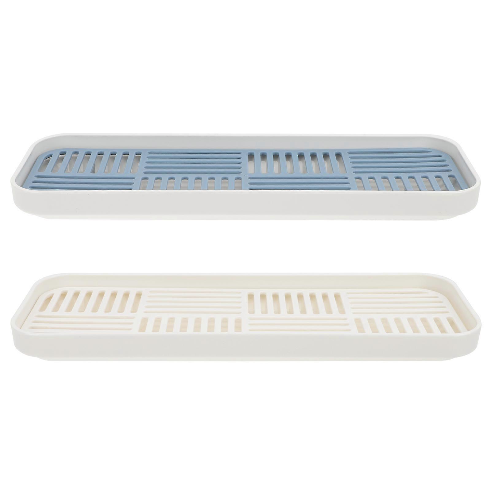 Assorted Color Tea Set Tray for Draining 2Sets Rectangular Double-Layer Trays