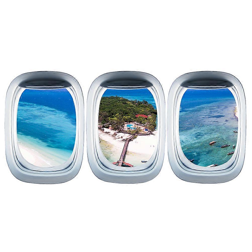 Window Mural Decal PVC Aircraft Wall Decor for Decor 3 Sheets