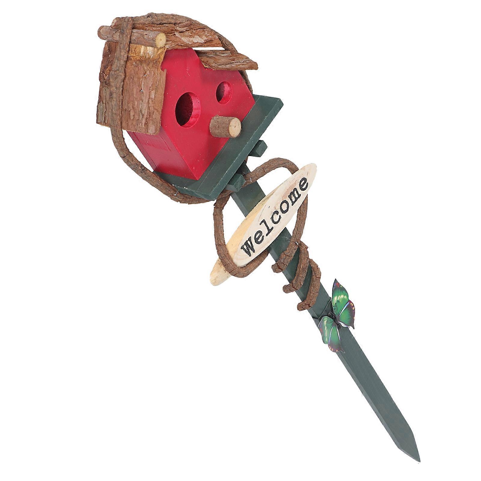 Bird House Stake for Garden Yard Stake Decor