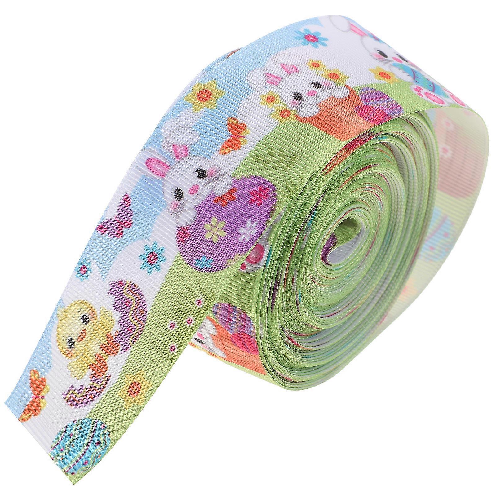 Polyester Easter Ribbon for Gift Wrapping DIY 4 Rolls Multi-Functional