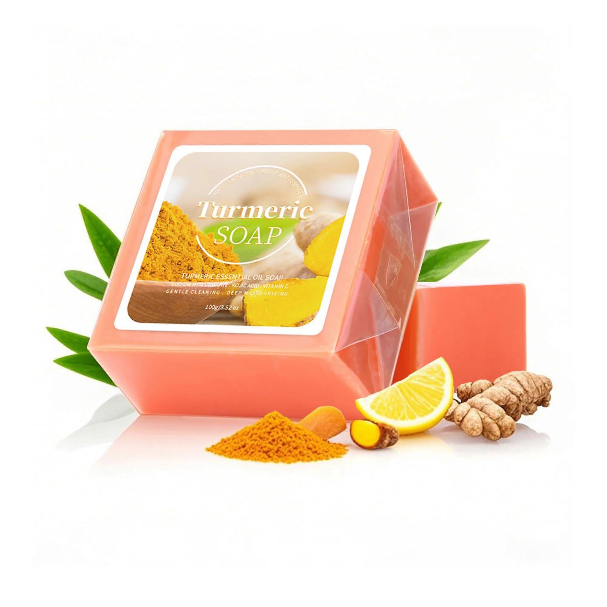 Handmade Turmeric Soap Bar with Natural Essential Oils, Moisturizing Face and Body Cold Process