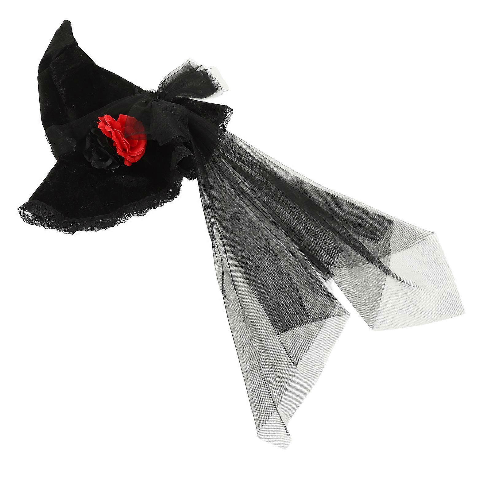 Halloween Witch Hat Cosplay Decorative Headpiece Black Material Function 1Set