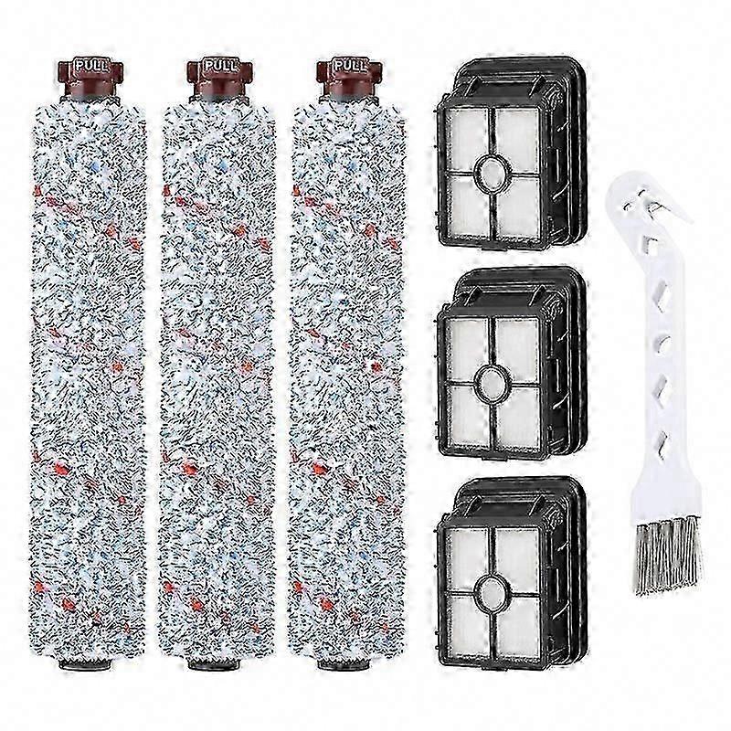 Optimized Bissell CrossWave Replacement: 3 Multi-Surface Brush Rolls + 3 Vacuum Filters