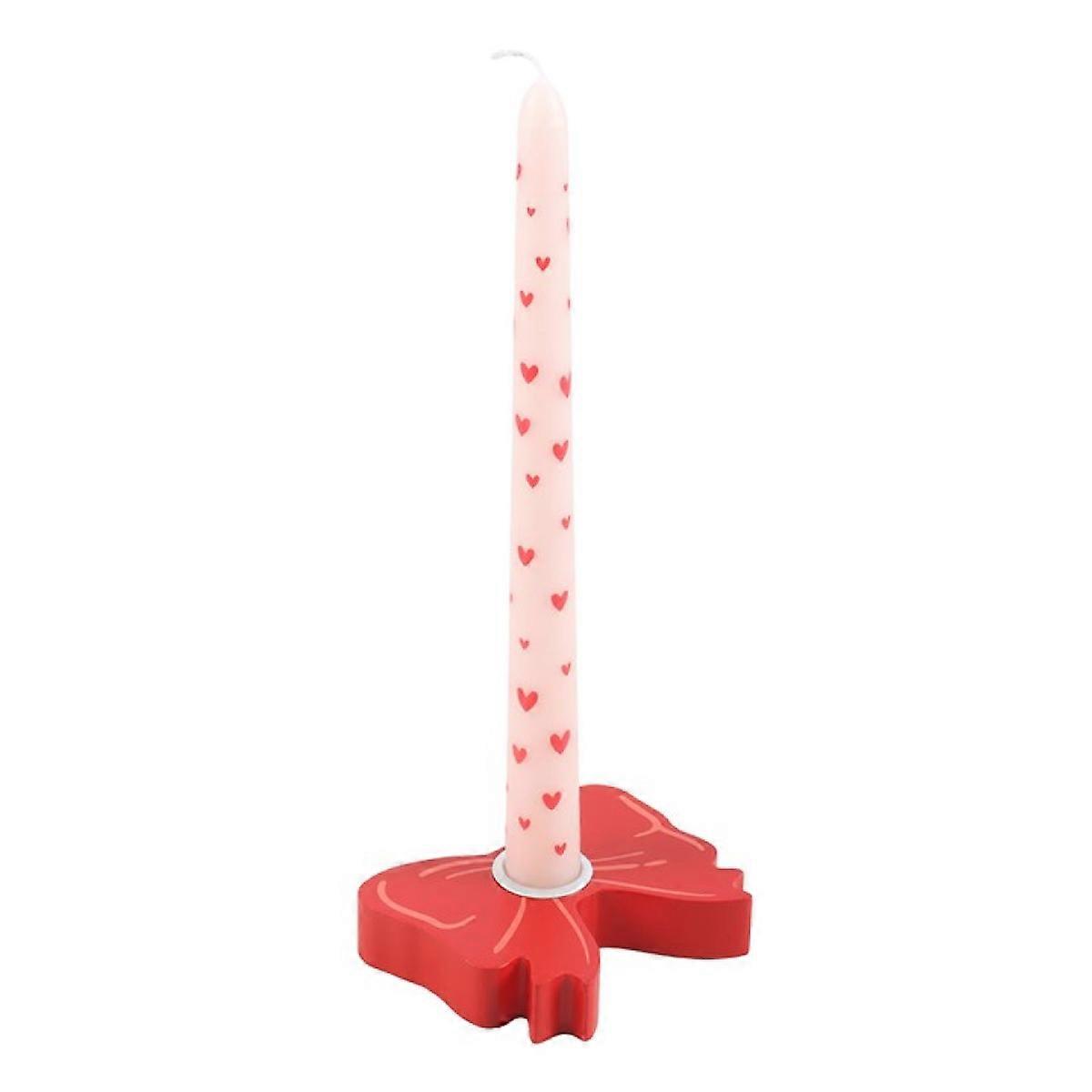 Red Bow Taper Candle Holder